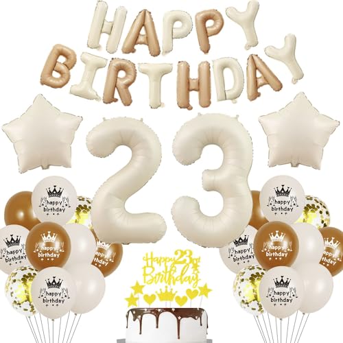 Beige Luftballon 23. Geburtstag Frau 23 Geburtstag Deko Beige Luftballon Geburtstag 23 Creme 23 Jahre Geburtstagsdeko Frau Mann 23 Jahre Beige Gold Ballon 23. Happy Birthday Girlande Beige von Haosell