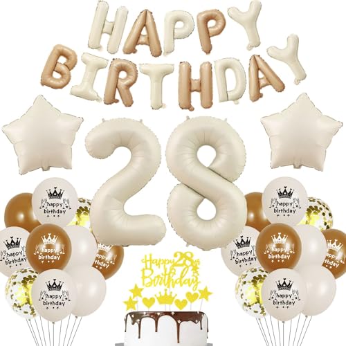 Beige Luftballon 28. Geburtstag Frau 28 Geburtstag Deko Beige Luftballon Geburtstag 28 Creme 28 Jahre Geburtstagsdeko Frau Mann 28 Jahre Beige Gold Ballon 28. Happy Birthday Girlande Beige von Haosell