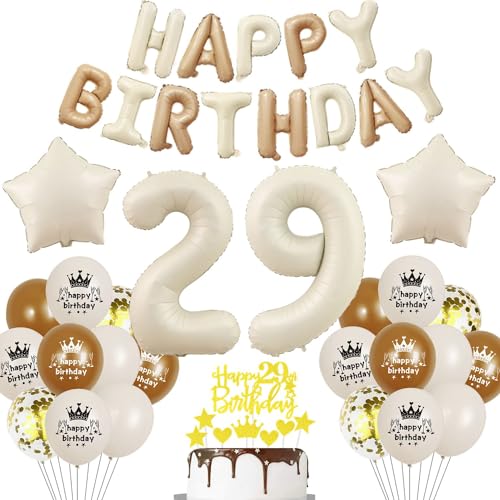 Beige Luftballon 29. Geburtstag Frau 29 Geburtstag Deko Beige Luftballon Geburtstag 29 Creme 29 Jahre Geburtstagsdeko Frau Mann 29 Jahre Beige Gold Ballon 29. Happy Birthday Girlande Beige von Haosell