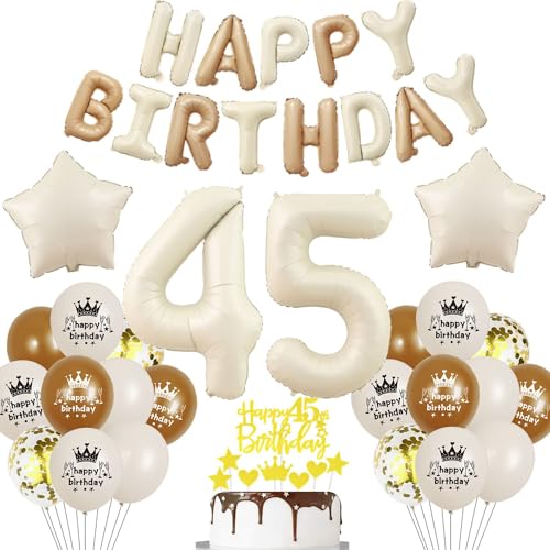 Beige Luftballon 45. Geburtstag Frau 45 Geburtstag Deko Beige Luftballon Geburtstag 45 Creme 45 Jahre Geburtstagsdeko Frau Mann 45 Jahre Beige Gold Ballon 45. Happy Birthday Girlande Beige von Haosell