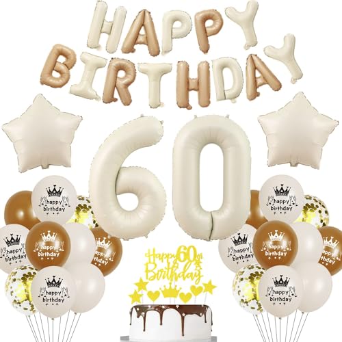 Beige Luftballon 60. Geburtstag Frau 60 Geburtstag Deko Beige Luftballon Geburtstag 60 Creme 60 Jahre Geburtstagsdeko Frau Mann 60 Jahre Beige Gold Ballon 60. Happy Birthday Girlande Beige von Haosell