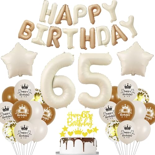 Beige Luftballon 65. Geburtstag Frau 65 Geburtstag Deko Beige Luftballon Geburtstag 65 Creme 65 Jahre Geburtstagsdeko Frau Mann 65 Jahre Beige Gold Ballon 65. Happy Birthday Girlande Beige von Haosell