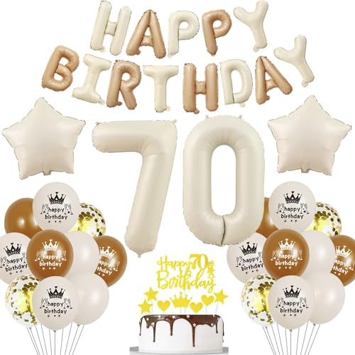 Beige Luftballon 70. Geburtstag Frau 70 Geburtstag Deko Beige Luftballon Geburtstag 70 Creme 70 Jahre Geburtstagsdeko Frau Mann 70 Jahre Beige Gold Ballon 70. Happy Birthday Girlande Beige von Haosell