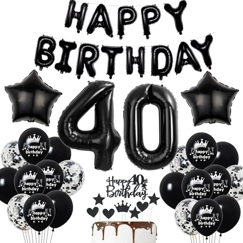 Deko 40. Geburtstag Mann Schwarz Tortendeko 40 Geburtstag Frau Luftballons 40. Geburtstag Schwarz Party Ballons 40 Geburtstag Dekoration Schwarz Geburtstagsdeko 40 Jahre Mann Deko Schwarze von Haosell