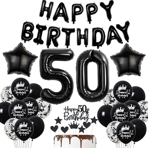 Deko 50. Geburtstag Mann Schwarz Tortendeko 50 Geburtstag Frau Luftballons 50. Geburtstag Schwarz Party Ballons 50 Geburtstag Dekoration Schwarz Geburtstagsdeko 50 Jahre Mann Deko Schwarze von Haosell