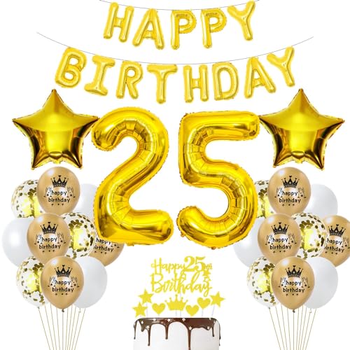 Luftballon 25. Geburtstag Deko Gold 25 Geburtstag Frau Gold Deko 25 Geburtstag Mann Frau Geburtstagsdeko 25 Jahre Luftballon Gold Deko 25 Jahr Geburtstag Gold Ballons 25 Party Dekorationen von Haosell