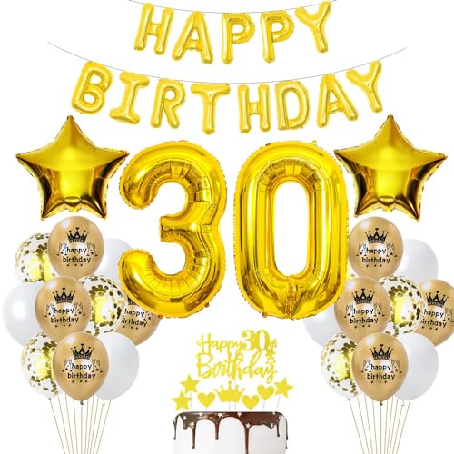 Luftballon 30. Geburtstag Deko Gold 30 Geburtstag Frau Gold Deko 30 Geburtstag Mann Frau Geburtstagsdeko 30 Jahre Luftballon Gold Deko 30 Jahr Geburtstag Gold Ballons 30 Party Dekorationen von Haosell