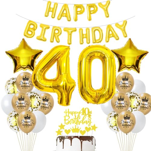 Luftballon 40. Geburtstag Deko Gold 40 Geburtstag Frau Gold Deko 40 Geburtstag Mann Frau Geburtstagsdeko 40 Jahre Luftballon Gold Deko 40 Jahr Geburtstag Gold Ballons 40 Party Dekorationen von Haosell