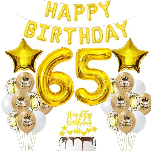 Luftballon 65. Geburtstag Deko Gold 65 Geburtstag Frau Gold Deko 65 Geburtstag Mann Frau Geburtstagsdeko 65 Jahre Luftballon Gold Deko 65 Jahr Geburtstag Gold Ballons 65 Party Dekorationen von Haosell