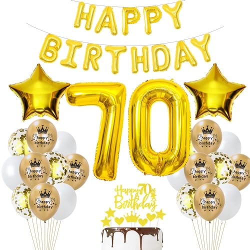 Luftballon 70. Geburtstag Deko Gold 70 Geburtstag Frau Gold Deko 70 Geburtstag Mann Frau Geburtstagsdeko 70 Jahre Luftballon Gold Deko 70 Jahr Geburtstag Gold Ballons 70 Party Dekorationen von Haosell