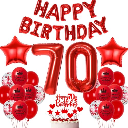 Rot 70. Geburtstag Deko Luftballon 70 Geburtstag Frau Rot 70. Ballons Party Deko Frau 70 Jahre Geburtstagsdeko Rot Ballon 70 Geburtstag Luftballons Frau Junge 70. Party Dekoration Rot von Haosell