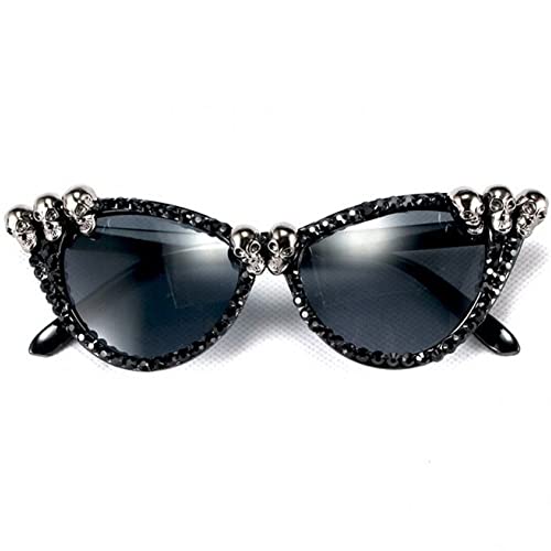 Gothic Skull Sonnenbrille Halloween Schädel Sonnenbrille Neuheit Cosplay Sonnenbrille Katze Auge Punk Sonnenbrille Für Halloween -Requisiten von Haowul