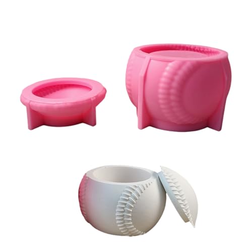 Haoyull Silikonform-Set, Baseball-Kerzenhalter, flexible Epoxidharz-Formen für die Herstellung von Heimdekorationen, 2 Stück von Haoyull