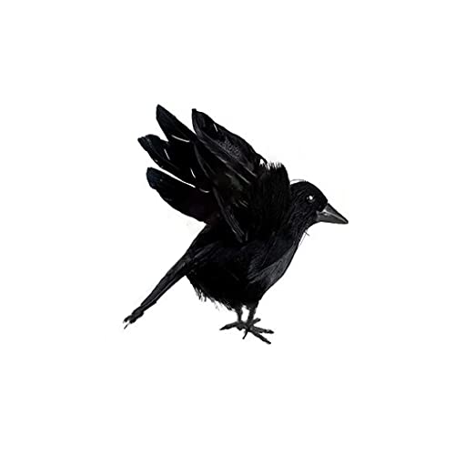 Simulation Realistische Schwarze Feder Krähe Künstlicher Vogel Rabe Halloween Dekoration Home Party Requisiten Simulation Realistische Schwarze Feder Krähe von Haoyull