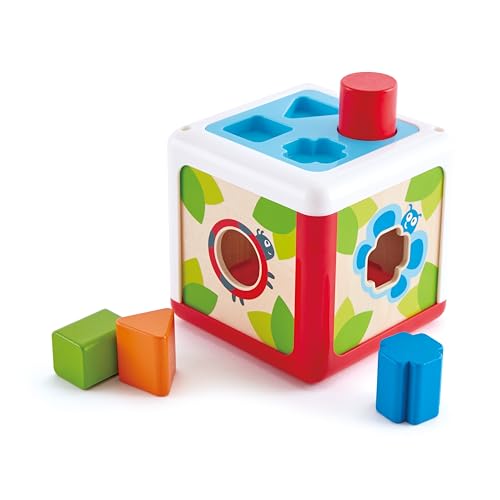 Hape E0507 - Sortierbox Gartenhütte, Farben-und Formensortierwürfel, Bunt von Hape