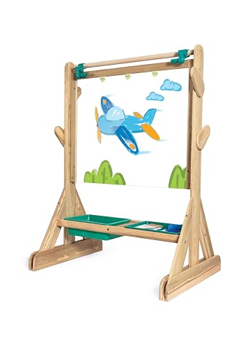 Hape Outdoor Staffelei, Kinderstaffelei für Draußen, aus witterungsbestädnigem Holz, ab 3 Jahren von Hape