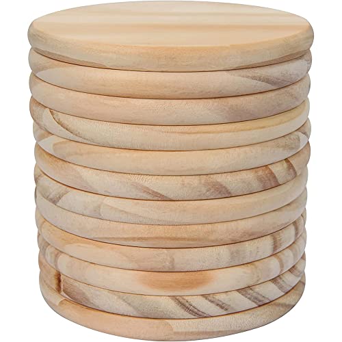 Hapihom 10 Stück unlackierte Holzscheiben 7,9 cm DIY Runde Blanko Holzspäne für DIY Architekturmodelle Zeichnung Malerei Holzgravur von Hapihom