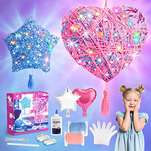 Hapikids Bastelset Mädchen 6-12 Jahre, 3D String Art Kit für Kinder, Mädchen Geschenke 8 9 10 11 12 Jahre, Bastelset Kinder ab 6 Jahre Geburtstagsgeschenk Basteln Mädchen 8 Jahre Bastelsets für Kinder von Hapikids