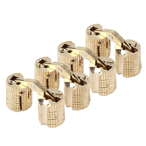 4 Stück Ringe Box Scharniere, 8 mm 180° Öffnungswinkel Kupfer Messing Schrank Geschenkbox Verdecktes Fassscharnier für DIY Schmuckschatulle Handarbeit von Hapivida