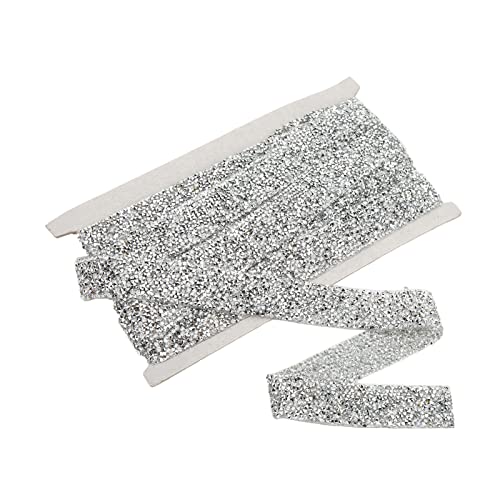 5 Yard Selbstklebende Diamant Band 2,5 cm Breite Silber Kristall Strass Bänder Aufkleber für Basteln Projekt, Kunsthandwerk, Geschenk Verpackung, Hochzeit und Party Dekoration von Hapivida