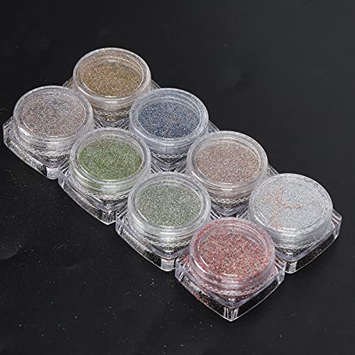 Feiner Glitzer für Harz, Set mit 8 Farben, extra feiner Harz Glitzerpulver, Festival Glitzer glänzend Dekorationszubehör Make-up Glitzer DIY Formenbau Basteln von Hapivida