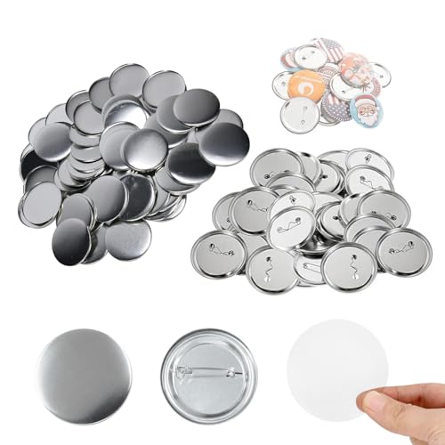 Hapivida 100 Stück Buttons Selber Machen, Ø 58mm/75mm DIY Ansteckbuttons Set Blanko Knopf Pins für Geschenke, Souvenirs, DIY Abzeichen Schulprojekte(75mm) von Hapivida