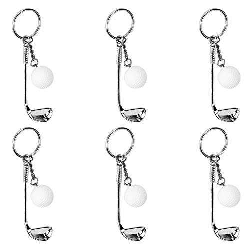 Hapivida 6pcs Minigolf Schläger Ball Schlüssel Anhänger Golf Club Ball Schlüsselanhänger Anhänger Dekoration für Party Favors, Schule Karneval Belohnung, Party Tasche Geschenk Füllstoffe von Hapivida