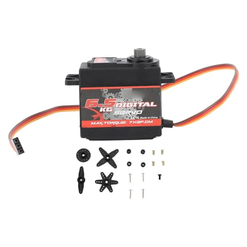 Hapivida Digitaler Servomotor, 6,5 kg, hohes Drehmoment, Metall-Lenkgetriebe-Servo für DIY RC Crawler, Auto, Boote, Hubschrauber, Flugzeuge, Roboter von Hapivida