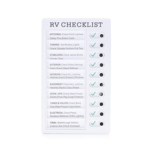 Hapivida PVC Notizblock mit Schieberegler, Wiederverwendbar My Chores Checkliste DIY Kunststoff Abnehmbar Nachrichtentafel für Wohnmobil, Checkliste, Notizbrett(RV Checklist) von Hapivida