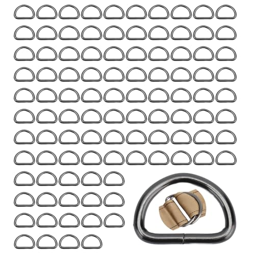 Metall D Ring Schnalle, 100 Stück 10mm x 6mm Metall Gürtelschnalle D Form Schnalle Clips, Halbrunder D-Ring Hardware Sortiment zum Nähen von Gurtbändern, Bändern, Gürteln, Taschen (Rotguss) von Hapivida