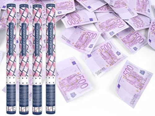 4 Stück Konfetti Kanone Rosenblätter Herzen Hochzeit Geburtstag Jubiläum Babyparty Party Supplies Konfetti Shooter Popper 60cm (Banknoten) von Happenings