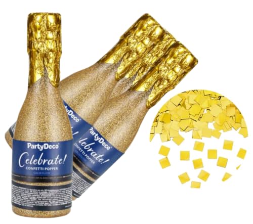 4 x Konfetti Tube geformt Flaschen Champagner, 20,5 cm, mit goldenem Metallic-Konfetti, Ideal für Partys, Geburtstag, Silvester 4 x Konfetti Tube geformt Flaschen Champagner, 20,5 cm, mit goldenem Metallic-Konfetti, Ideal für Partys, Geburtstag, Silvester von Happenings