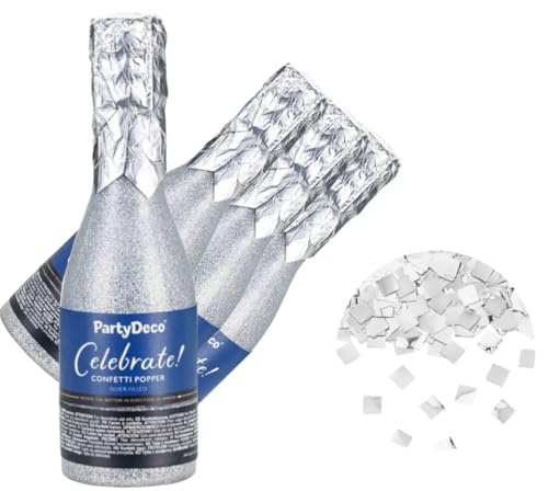 4 x Konfetti Tube geformt Flaschen Champagner, 20,5 cm, mit silberfarbenem Metallic-Konfetti, Ideal für Partys, Geburtstag, Silvester 4 x Konfetti Tube geformt Flaschen Champagner, 20,5 cm, mit silberfarbenem Metallic-Konfetti, Ideal für Partys, Geburtstag, Silvester von Happenings