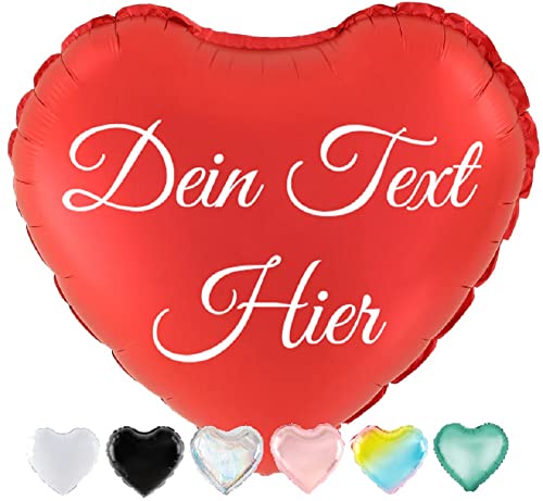 Ballon mit Ihrer Aufschrift in Form eines Herzens Ballon mit beliebigem Text Personalisiertes Geschenk zum Valentinstag Geburtstag Jubiläum für Helium oder Luft (Herz) von Happenings