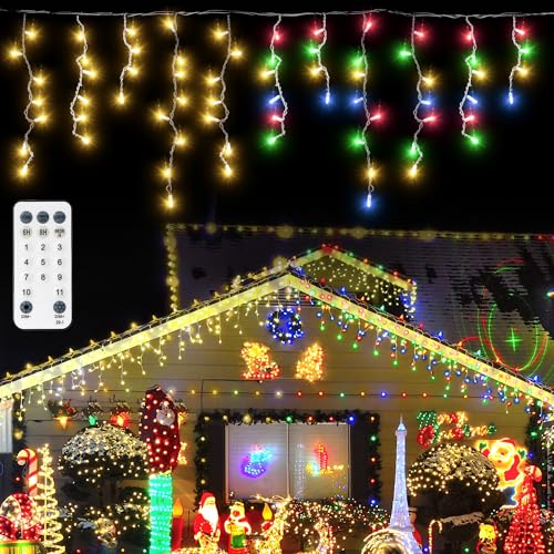 HappiHause Lichterkette 10m 352er LED Lichtervorhang mit Timer, Multifarbe dimmbar 11 Modi lichterketten mit Fernbedienung für Innen Party, Hochzeit, Balkon, Garten, Weihnachten Deko von HappiHause