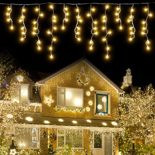 HappiHause Lichterkette 10m 400er LED Lichtervorhang mit Timer, 8 Modi lichterketten für Innen Party, Hochzeit, Balkon, Garten, Weihnachten Deko von HappiHause