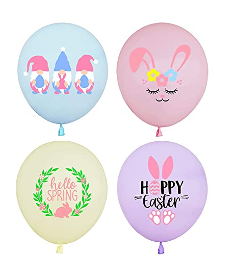 Happium 10 Stück Happy Easter Luftballons Set 30,5 cm Latex-Luftballons Osterdekorationen für Oster-Party-Zubehör, Osterhasen-Ballons für Oster-Spielaktivitäten, Dekorationen von Happium