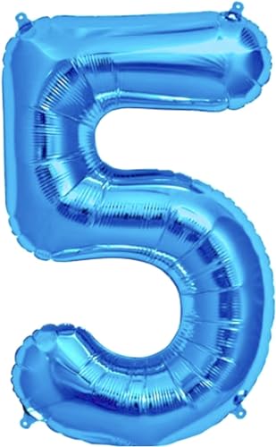 Happium 35,6 cm Großbuchstaben A-Z Buchstabe, Zahl 0-9 Folienballons benutzerdefinierte Ballon (Königsblau, 5) von Happium