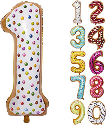 Happium - 86,4 cm großer Folienballon (Nummer 1, Donut) von Happium