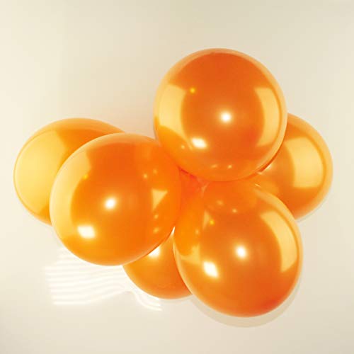 Happium 10 Zoll Metallic Latex Luftballons, 20 Stück Metallic Pearl Ballons für Geburtstag Hochzeit Fiesta Party Dekoration (Orange) von Happium