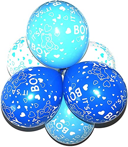 Happium Latex-Babyparty-Luftballons „It's A Boy“, sortiert, Blau, 10 Stück von Happium