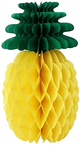 Happium Ananas, 3 Stück, 14 Zoll, Papier-Ananas-Wabendekorationen, Ananas-Papierbälle, Obstdekorationen für Obst-Mottoparty, Hawaii-Party-Dekoration, tropische Themen-Luau-Party, von Happium