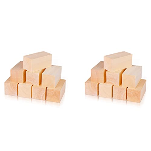 16 x Lindenholzschnitzblöcke, 10,2 x 5,1 x 5,1 cm, Whittling Wood Carving Blocks Kit Erwachsene Anfänger oder Experten von Happlignly