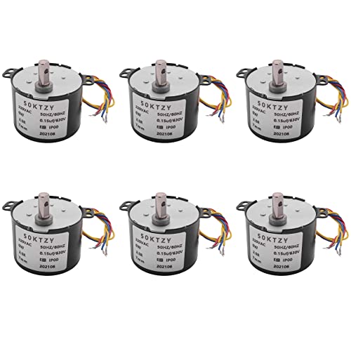 6 x 50 ktyz AC220 V 10 W 0,5 A 2,5 R / min Permanentmagnet-Synchronmotor, Wechselstromgetriebe, Reduziermotor Cw/CCW von Happlignly