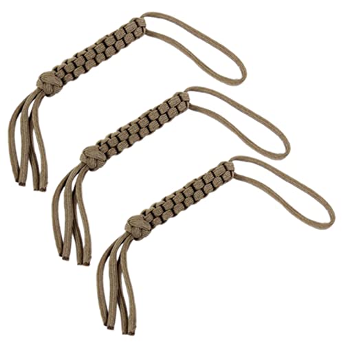 Happlignly 3 x Paracord-Messer, quadratisch, gewebt, Khaki von Happlignly