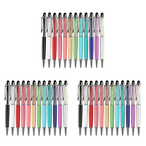 Happlignly 36 Teile Bling Bling 2 in 1 Schlank Kristall Diamant Stylus Kugelschreiber (12 Farben) von Happlignly