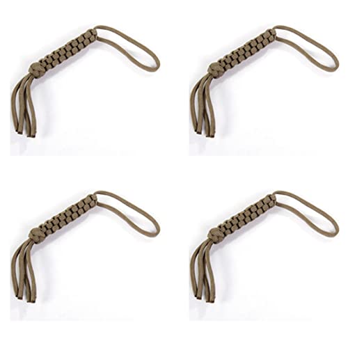 Happlignly 4 x Paracord-Messer-Schlüsselband, quadratisch, Khaki von Happlignly