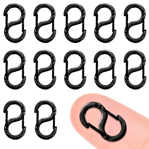 Karabinerverschluss mit doppelter Öffnung, für Halsketten, S-Lock-Verschlüsse, Edelstahl, Halsketten-Clips, Armbandverbinder für Schmuckherstellung, Schlüsselanhänger, Kettenkürzer, Karabiner, 12 von Happtkey