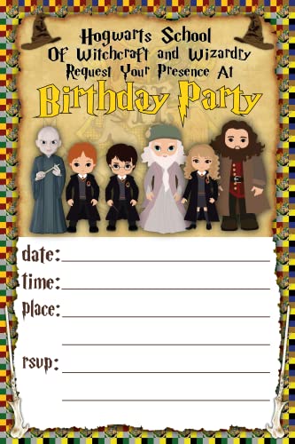 Happy Choices Harry Potter Einladungskarten - 25 Einladungen zum Einfüllen für Kinder Geburtstag Bash- und Themenparty, 25,4 x 38,1 cm, Postkarten-Stil von Happy Choices