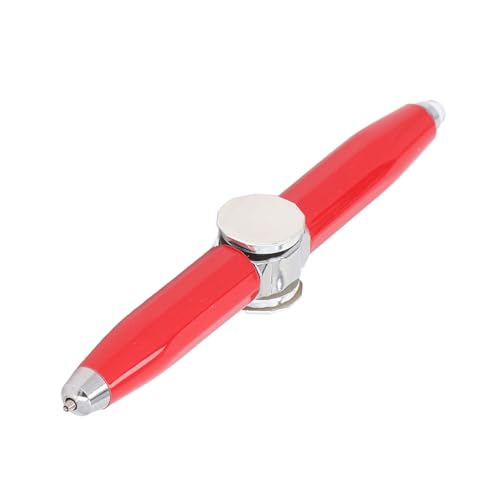 HappyFit Anti-Angst-Stress-Kugelschreiber mit LED-Licht, Metall, hilft beim Denken, Fingerspitzen-Stressreduzierer-Kugelschreiber (Red) von HappyFit